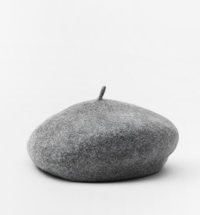 ZARA 100% WOOL BERET GRAY OS | eBay display picture 2