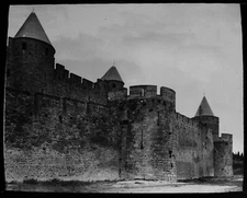 CITE DE CARCASSONNE NO2 FRANCE C1930 VINTAGE Magic Lantern Slide PHOTO
