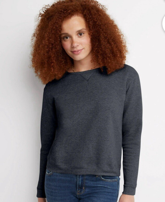 Hanes EcoSmart Women's Fleece Sweatshirt XL Slate Heather Gray