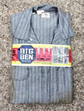 VTG Wrangler Big Ben Coveralls Mechanic Railroad Engineer Herringbone Mens 46R