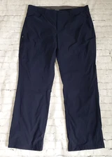 Eddie Bauer Fleece Lined Tech Pants Mens Size 40x32 Navy Blue Hiking Outdoor