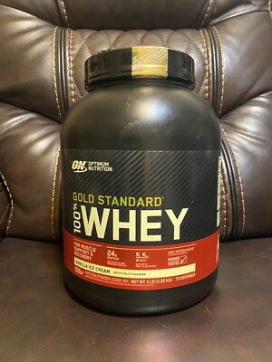 OPTIMUM NUTRITION GOLD STANDARD 100% WHEY (5lbs) Vanilla Ice Cream EXP 09/1/2025