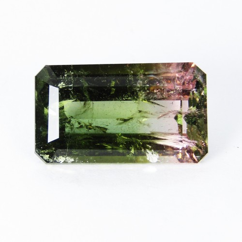 8.04Cts Stunning Natural Bi-Color Tourmaline Emerald Cut Mozambique Gemstone - Picture 5 of 5