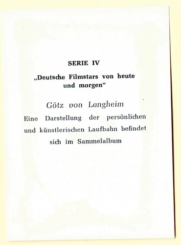 50er Jahre Colmorgen & Hoepner Deutsche Filmstars Sammler Album Karten, Sie wählen - Bild 175 von 207