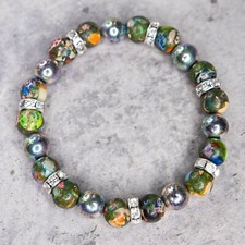 Genuine Rainbow Jasper Bracelet, Rainbow Hema...