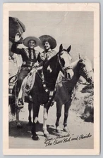 Vtg/Atq Post Card Your Friends- The Cisco Kid & Pancho Tip Top Bread AD L33