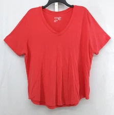 Terra & Sky Shirt Womens Size 16/18 Pink Short Sleeve V-Neck Blouse