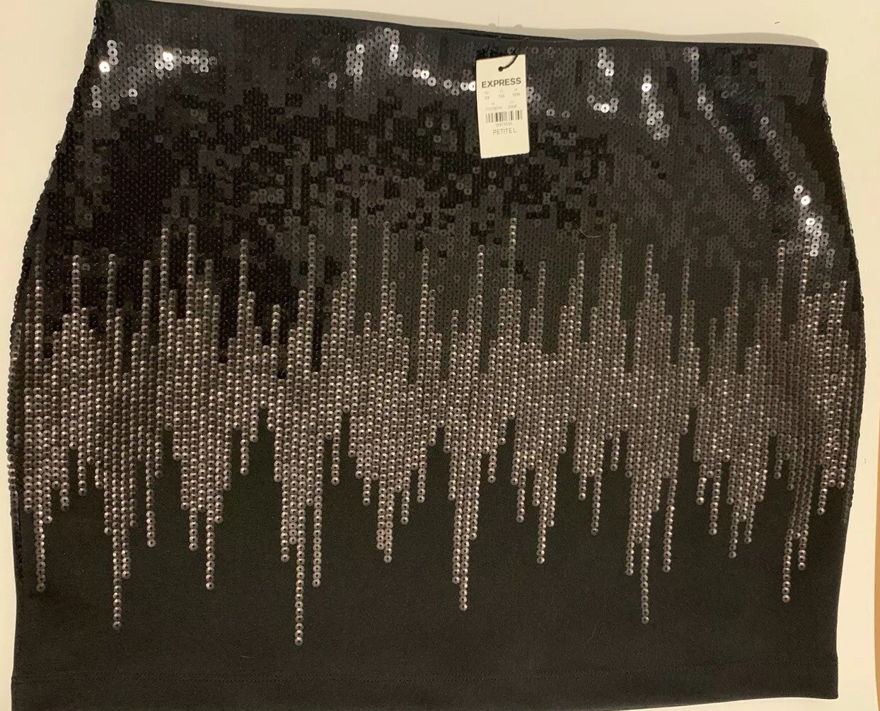 Express Black Sequin Skirt