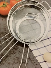 MIU, 3 Pc - Stainless Steel Mesh Strainers Sizes 5" 7" 8" Dia