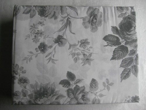Vantona England Sheet Set Marie Grey Floral Roses Queen 100% Cotton Percale - Picture 4 of 10