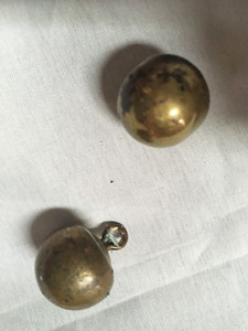 Old 1800s Buttons (2) Zouave ball type buttons