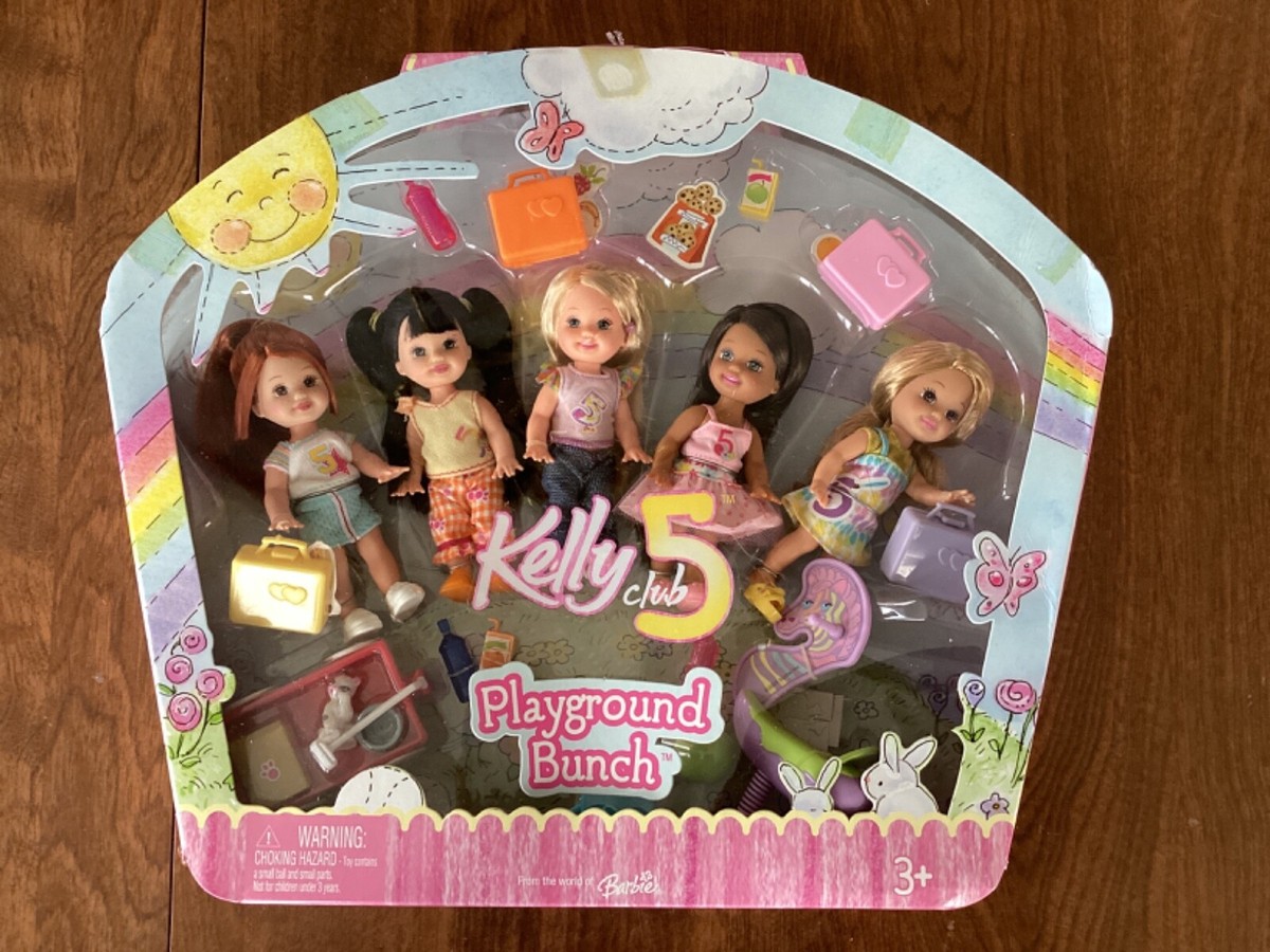 Barbie Kelly Club 5 Playground Bunch Five Doll Playset Girls