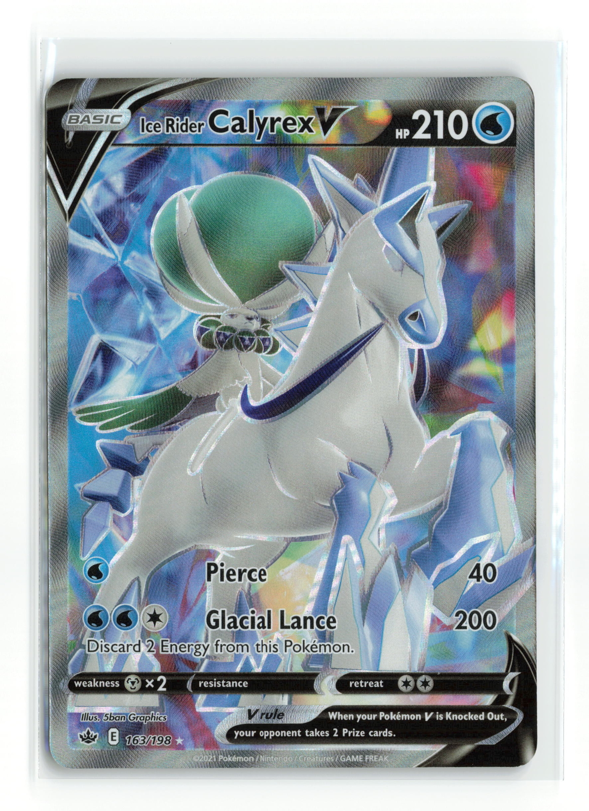 Ice Rider Calyrex V 163/198 Full Art Chilling Reign Pokemon TCG NM