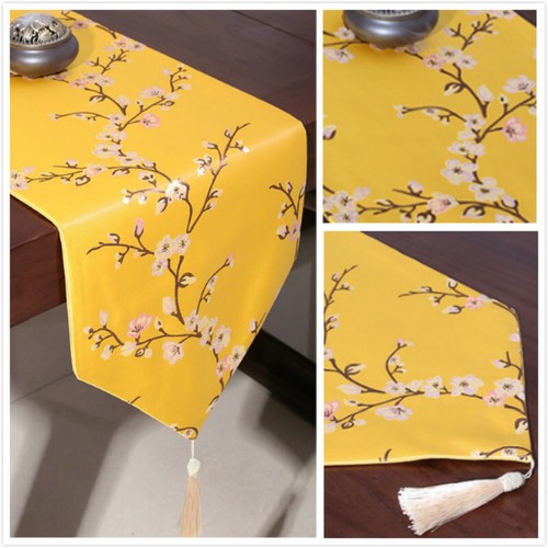 Chinese Table Runner Retro Plum Blossom Jacquard Tablecloth Party Home Decor - Picture 9 of 15