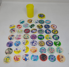 Lot of 47 Original Pogs WITH Staples Case World Pog Federation Vintage
