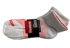 Reebok Wn's 6 pk White quarter Cut Performance Comfort Training Socks geometric