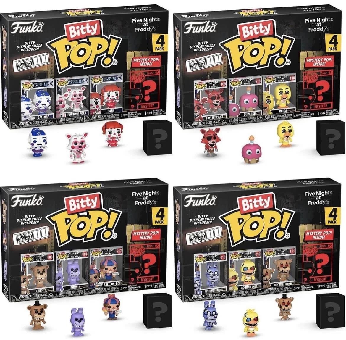 Funko Bitty Pop FIVE NIGHTS AT FREDDYS FNAF COLLECTION *YOU PICK* Chase  Rare Set