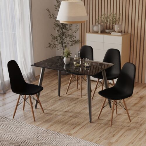 Ceramic Rectangle Table Chairs Modern 4 Person Seater Kitchen Dining Room 120cm - Imagen 8 de 43