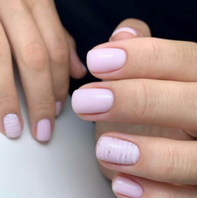 milk pink nails