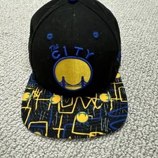 Golden State Warriors Black Snapback Hat Gold Bridge Logo New Era 9Fifty
