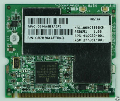 Broadcom BCM94318MPAGH Rev.4A Wireless WiFi Modul Board Card 54g 802.11g