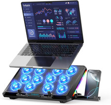 Laptop Cooling Pad with 12 Quiet Fans, Slim Portable for 12-17.3 Inch Laptop Coo