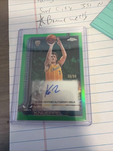 Kon Knueppel [Green Refractor] #TCAR-KK 2025 Topps Chrome Rookie Autograph card