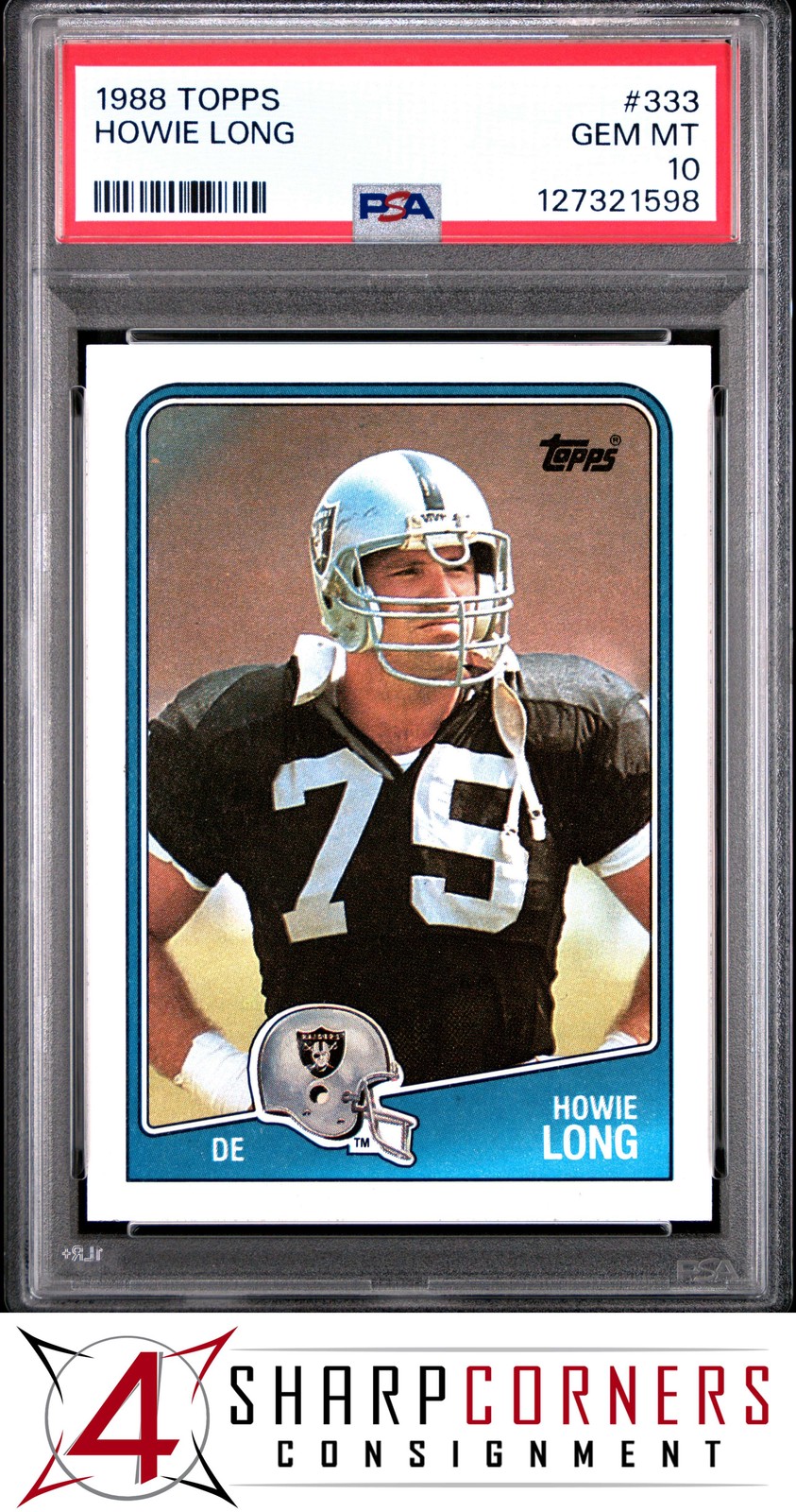 1988 TOPPS #333 HOWIE LONG RAIDERS HOF PSA 10