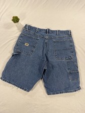 Vintage Wrangler Carpenter Jorts Utility Jean Short Size 36 10in Inseam Blue