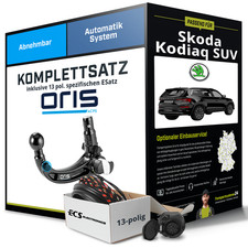 Für SKODA Kodiaq SUV I Typ NS7 Anhängerkupplung abnehmbar +eSatz 13pol 16- kpl.