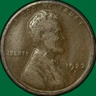 1922-D Lincoln Wheat Cent Fine F Coin, Scratch #34549