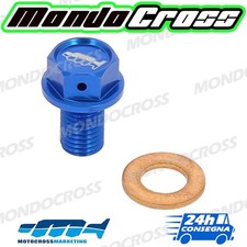 tappo scarico olio magnetico Blu M10x15MM YAMAHA YZ F YZF 450 2009 (09)!
