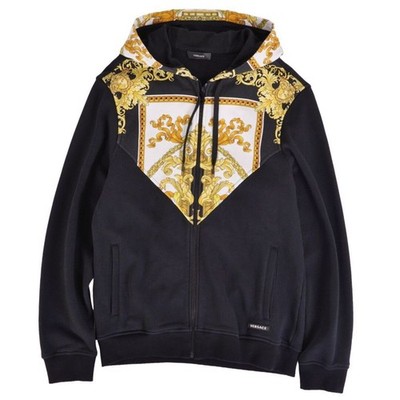 Versace Hoodie Hoody Baroque Sweatshirt Zip Up Cotton Top Men's M Used MOLO-0
