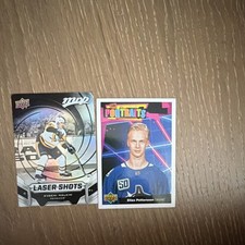 Upper Deck MVP Laser Shots Malkin & Portraits Pettersson Hockey Card Lot (2)