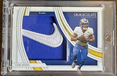 Cam Akers Panini 2022 Immaculate Insignias IL-CAK Rams Nike Swoosh Patch 3/5
