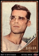 1962 Topps #171 Dave Sisler Normal Tint Reds COMMON VARIATION 1 - POOR