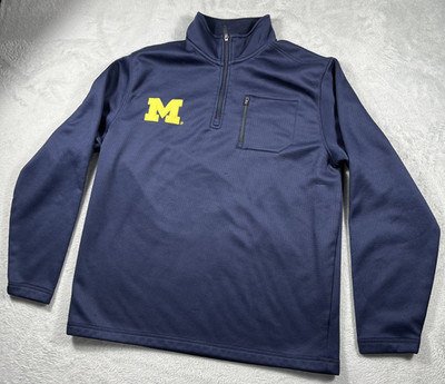 Crable Michigan Wolverines Mens XL 1/4 zip pull over sweatshirt