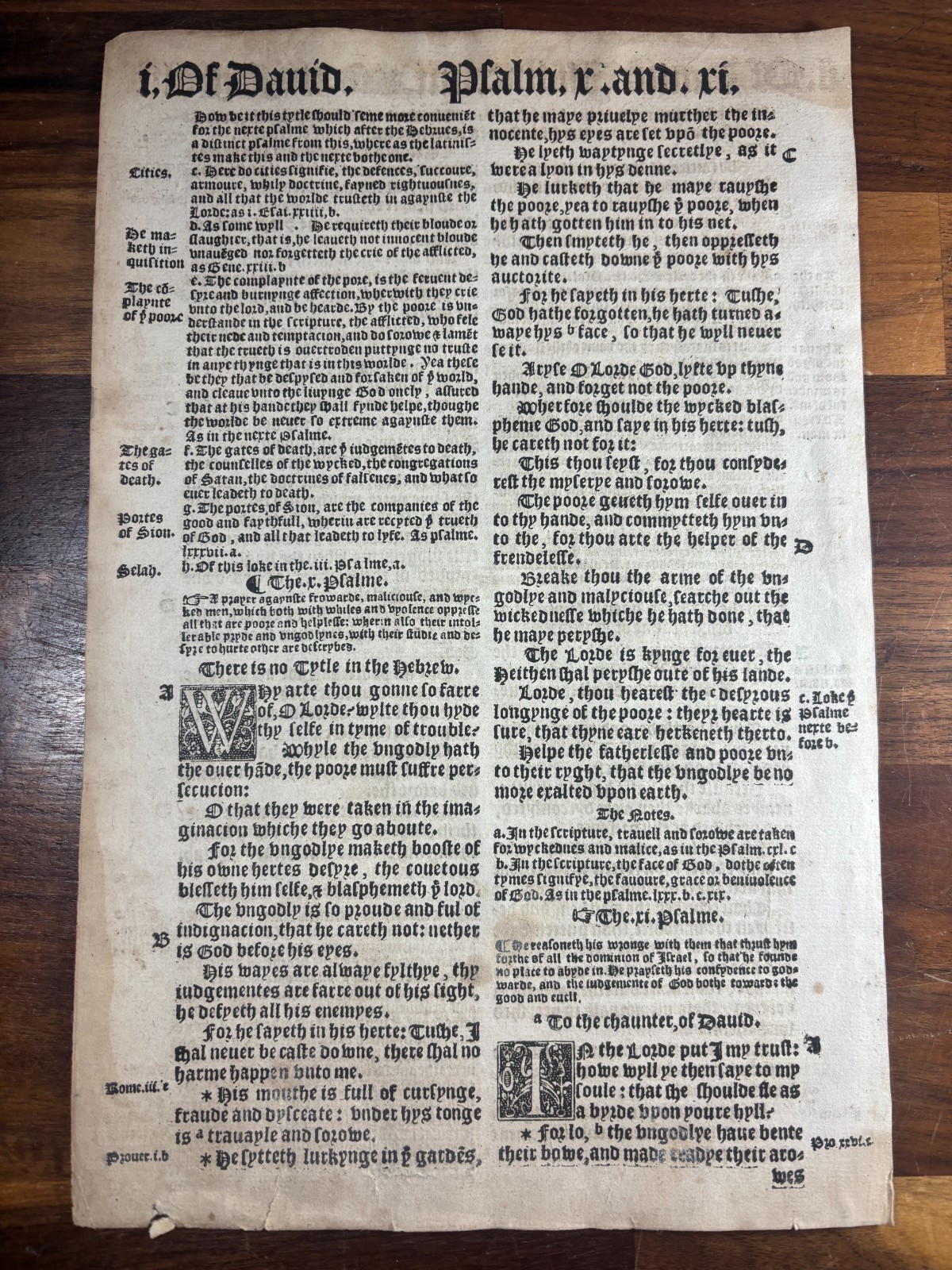 1551 Tyndale Bible BoP Leaf - 500th Anniversary of Tyndale's First Printing