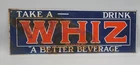 Vintage Whiz Cola Rustic Porcelain Enameled Metal Sign