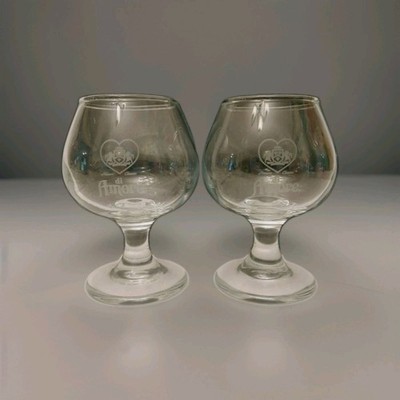 Glasses Amaretto Barware Di Amore Set Goblet Brandy Stemmed Etched Wine Liqueur 