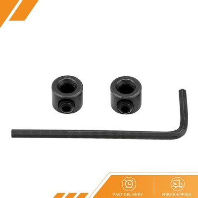 2pcs Drill Stop 4mm ID with Hex Wrench Carbon Steel Drill Bits Holder Black