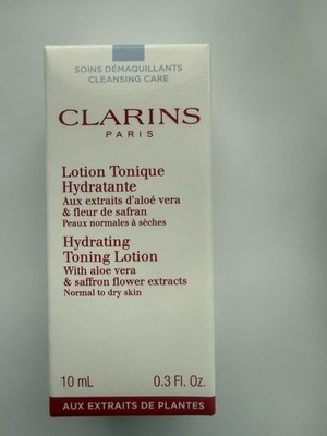 Clarins Hydrating Toning Lotion Toner Aloe Vera Normal-Dry Skin 0.3 fl oz