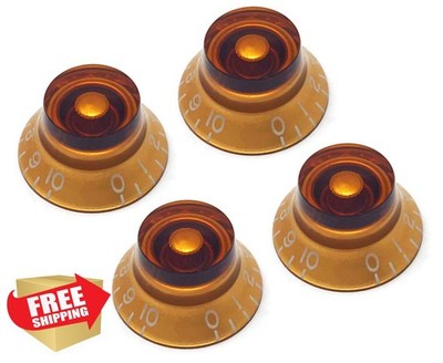 Vintage Forge Amber Top Hat Bell Knobs Gibson Les Paul