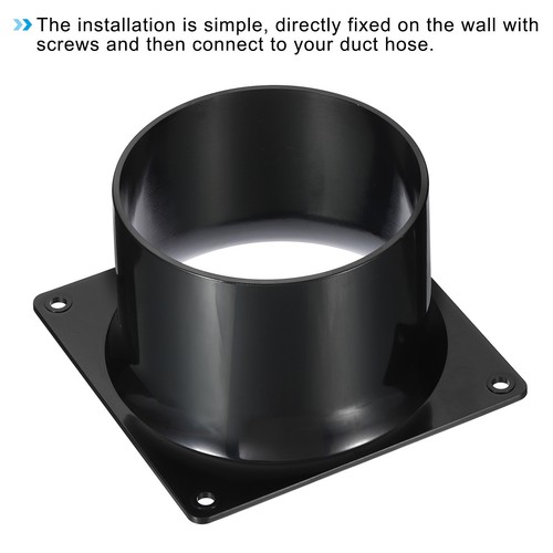 4pz Connettore Canalizzato 4" Flangia Asciugatrice Ventilazione Parete Piastra Canalizzazione Nero - Foto 4 di 5