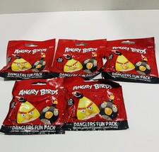 LOT OF 5 ANGRY BIRDS DANGLER FUN PACKS MINI-FIGURE STICKER SHEETS