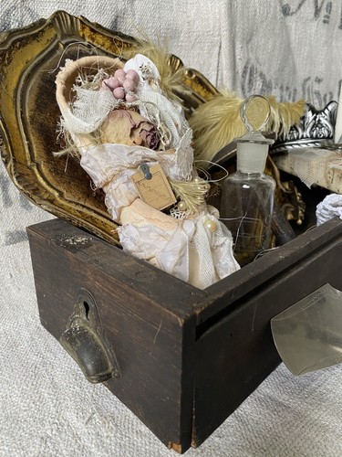 Shabby DEKO Set Ballettschuh SCHUBLADE Florentiner TABLETT Tortenheber HOLZSPULE - Bild 2 von 11
