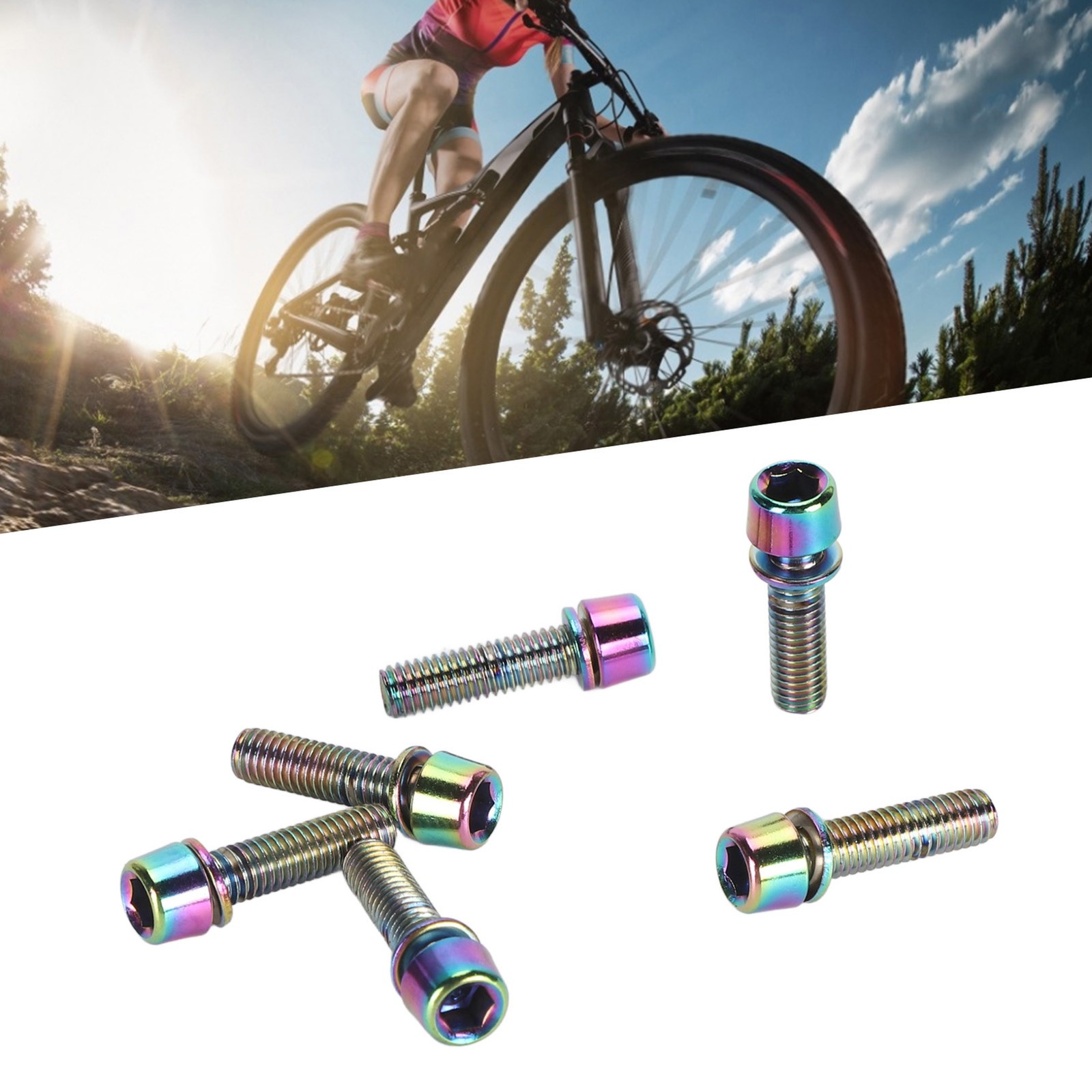 6pcs Bicycle Stem Screws Professional M5x18mm Aluminum Alloy Bike Handlebar Stem