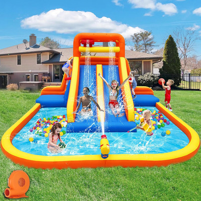 Hongcoral Giant Water Park Dual Slides Splash Pool Bounce House Kids ''DURABLE''