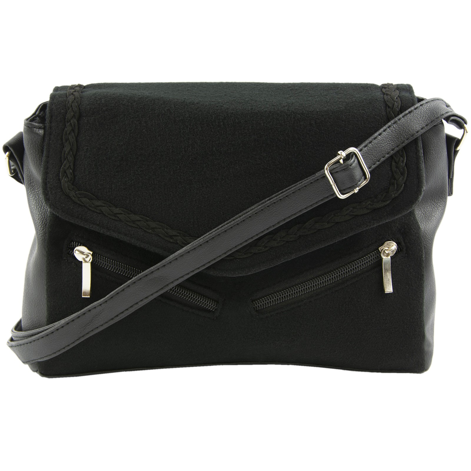 Черная складная сумка через плечо из искусственной кожи и фетра Gold Coast