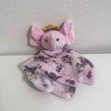 Manhattan Kids Babe Luxe Pink Elephant with Crown Security Blanket Lovey Flowers